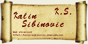 Kalin Sibinović vizit kartica